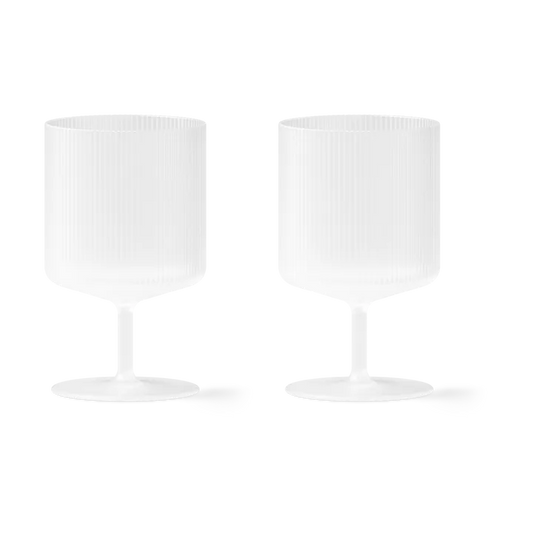 Ripple Wine Glasses - Set of 2 - Frosted
