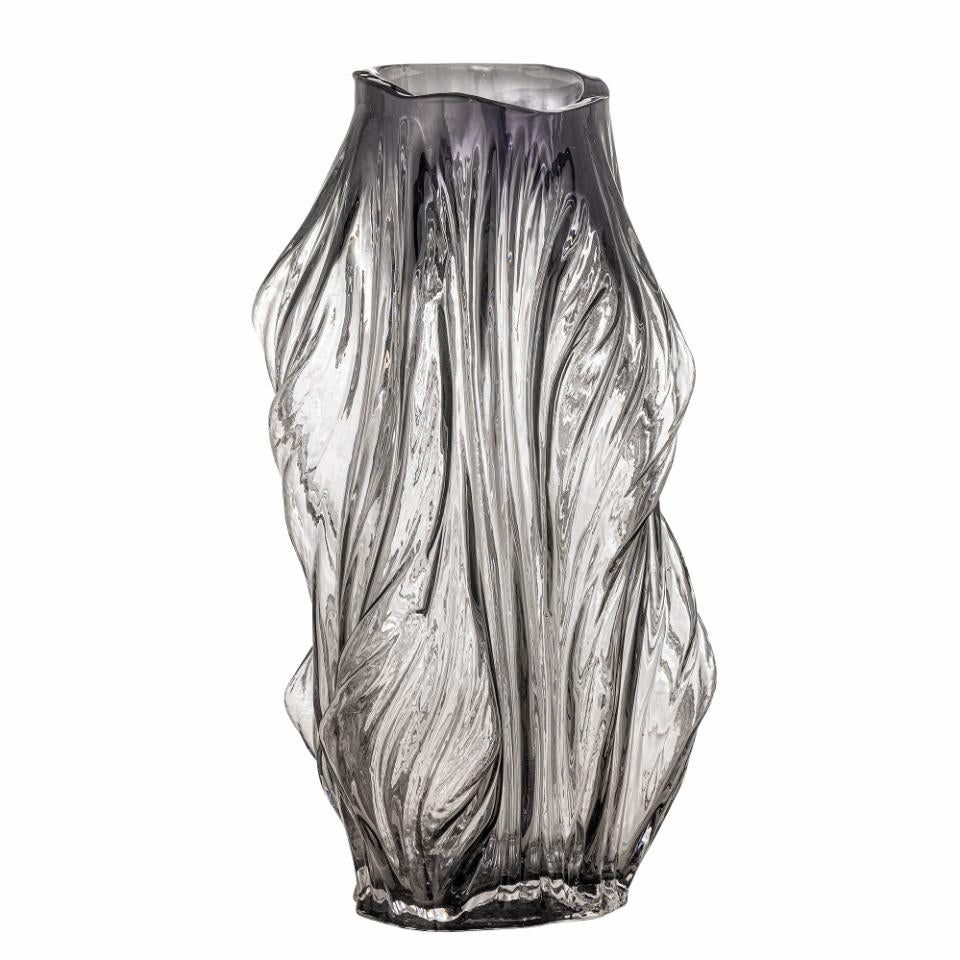Tulla Vase, Grey, Glass