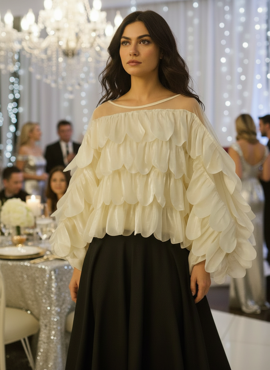 MOCHY Petal Blouse Cremevit