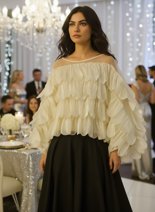 MOCHY Petal Blouse Cremevit