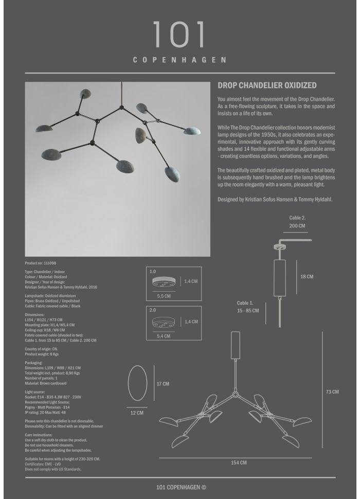 Drop Chandelier - Oxidized