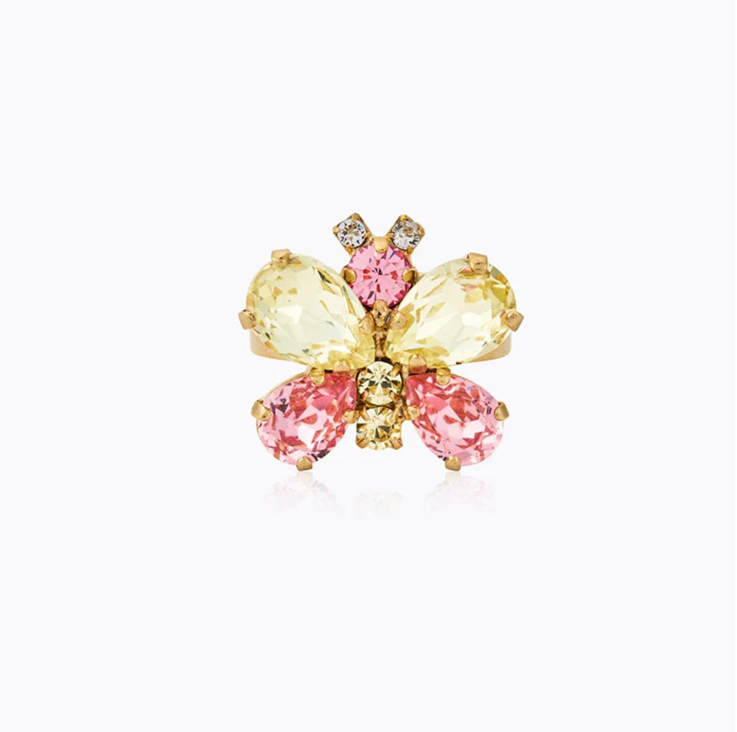 Butterfly Ring Jonquil/Light Rose, Gold