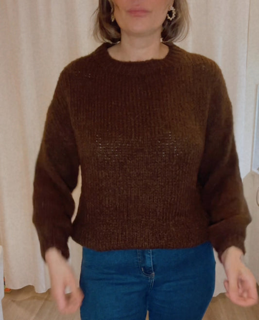 Holly supermjuk stickad tröja Coffee