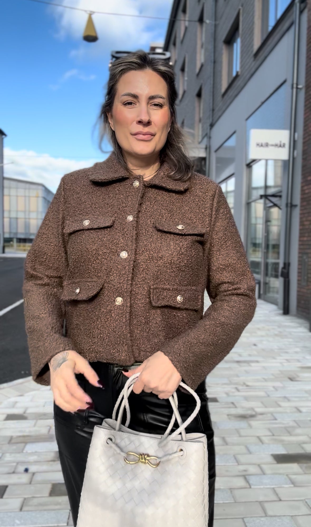 Posh boucle jacka Brun