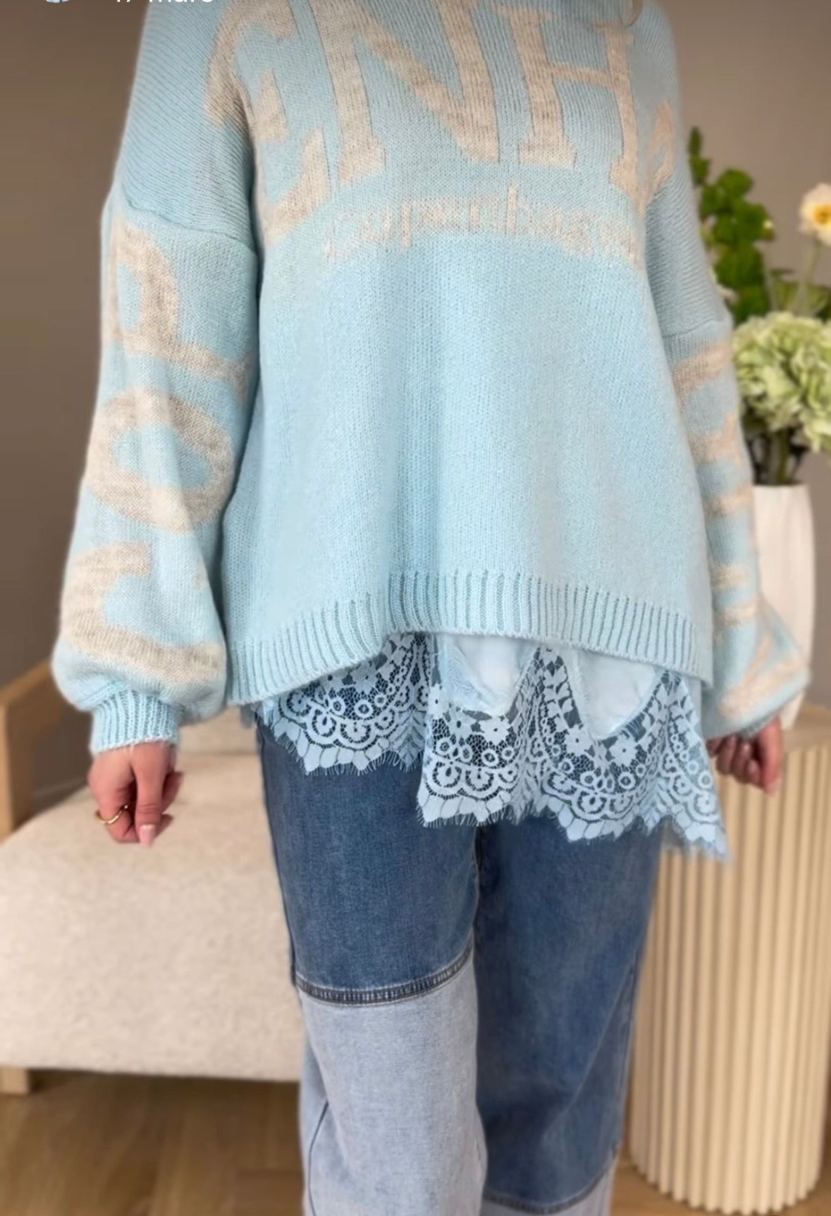 Mdc Aria Copenhagen knit Ljusblå/Beige