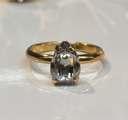 Petite drop ring gold silvershade