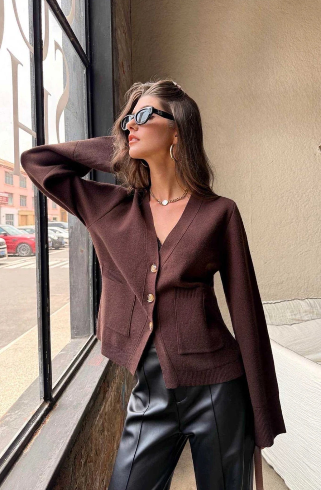 Jolie Cardigan Dark Brown