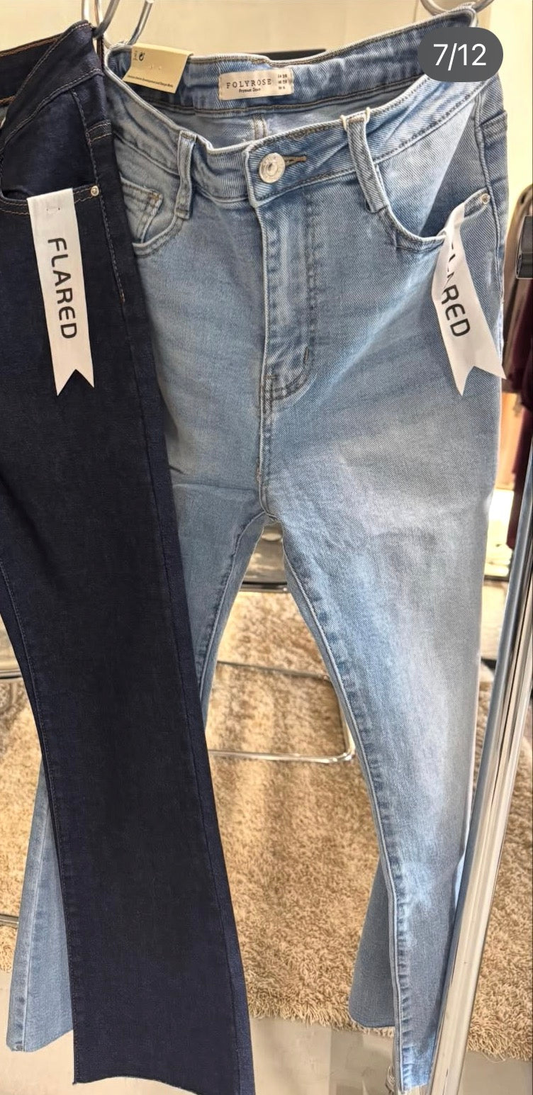 Folyrose jeans ljust blå