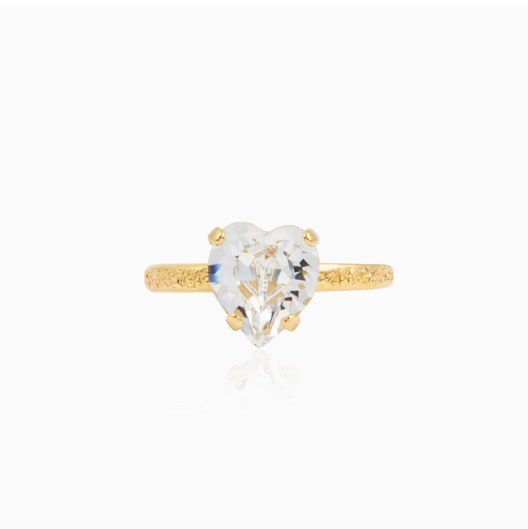 Heart ring gold clear