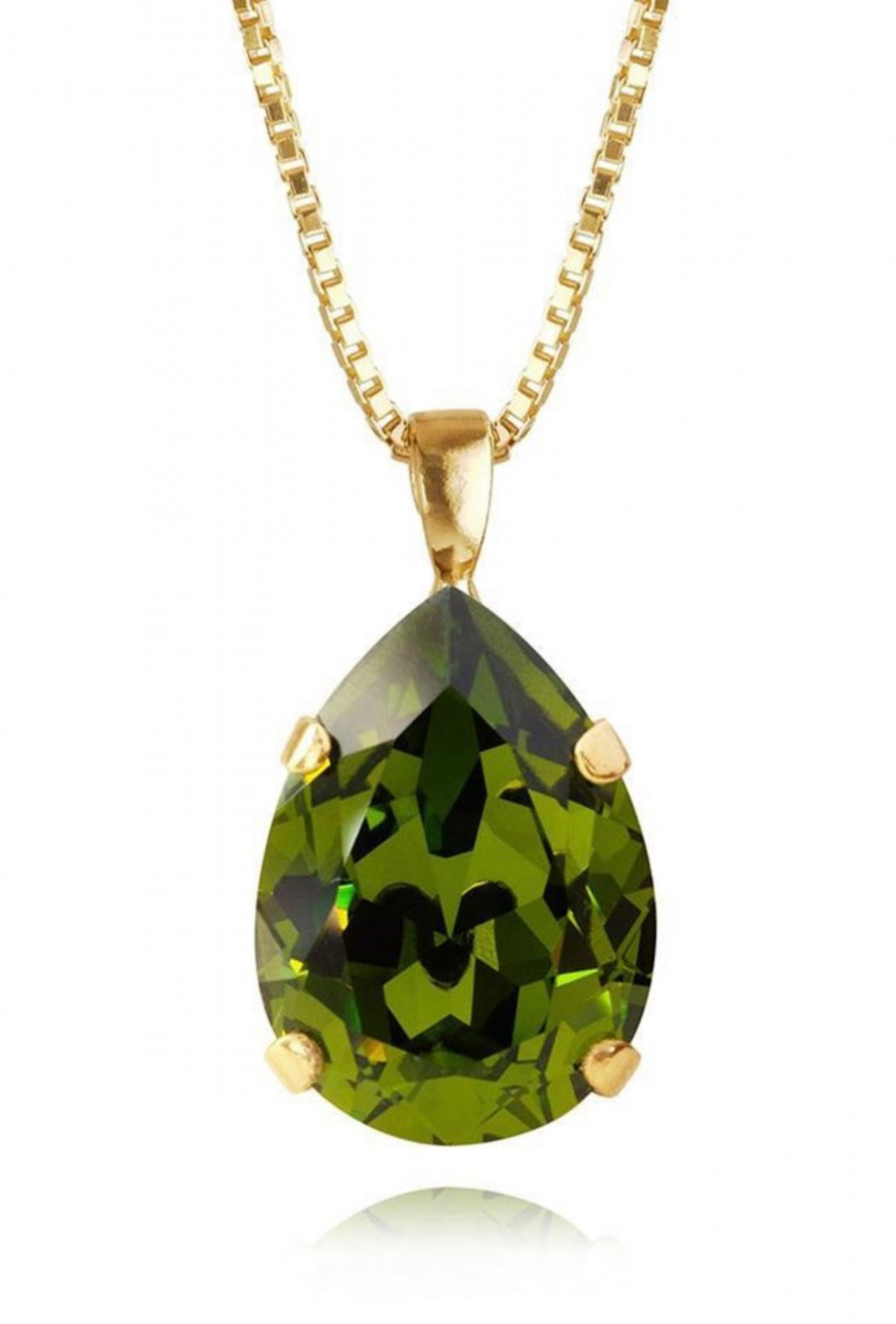 Mini drop Necklace Gold Olivine