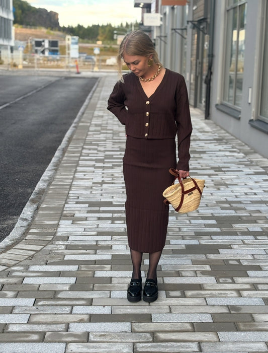 Anna set Cardigan + Dress  chokolate