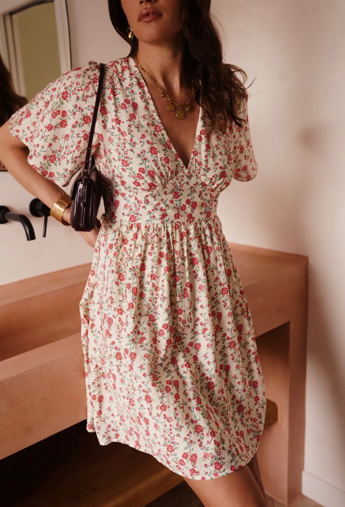 Spring dress med små blommor