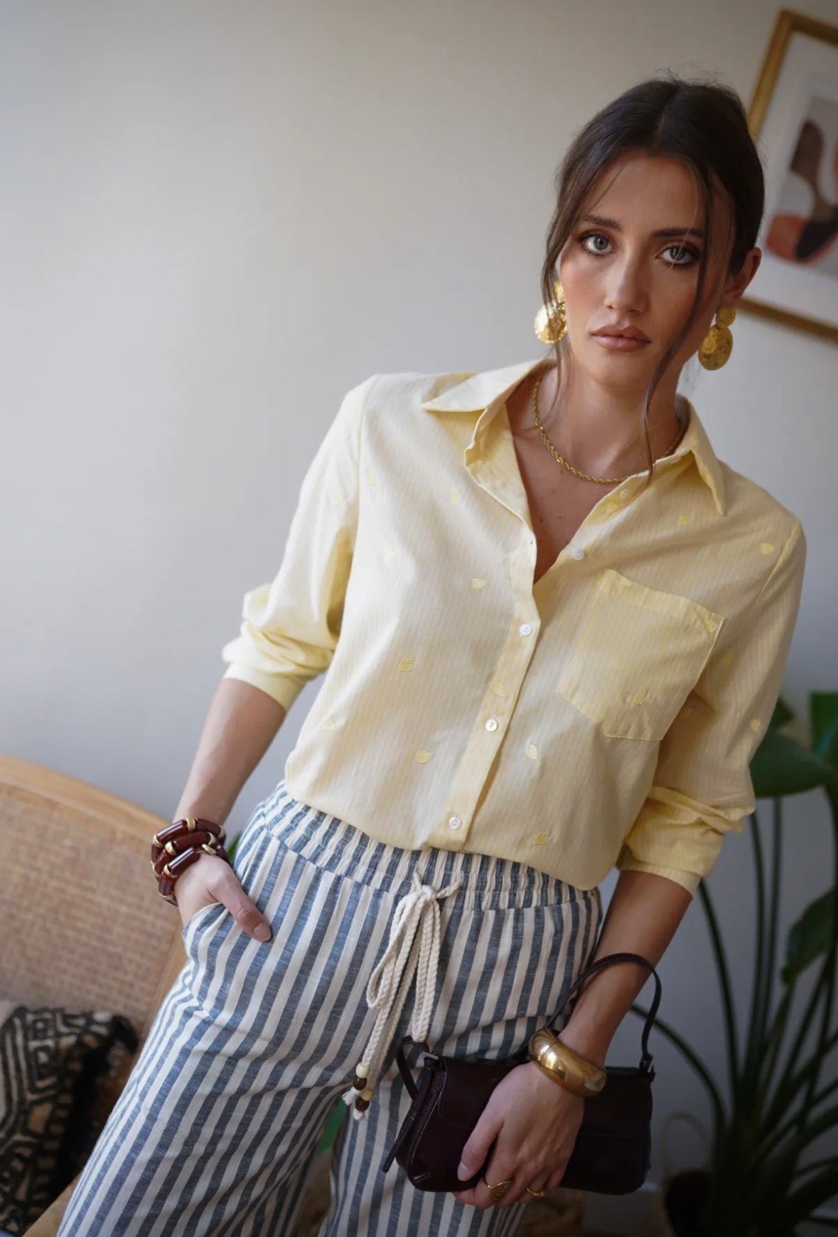 Heart Blouse pastel yellow