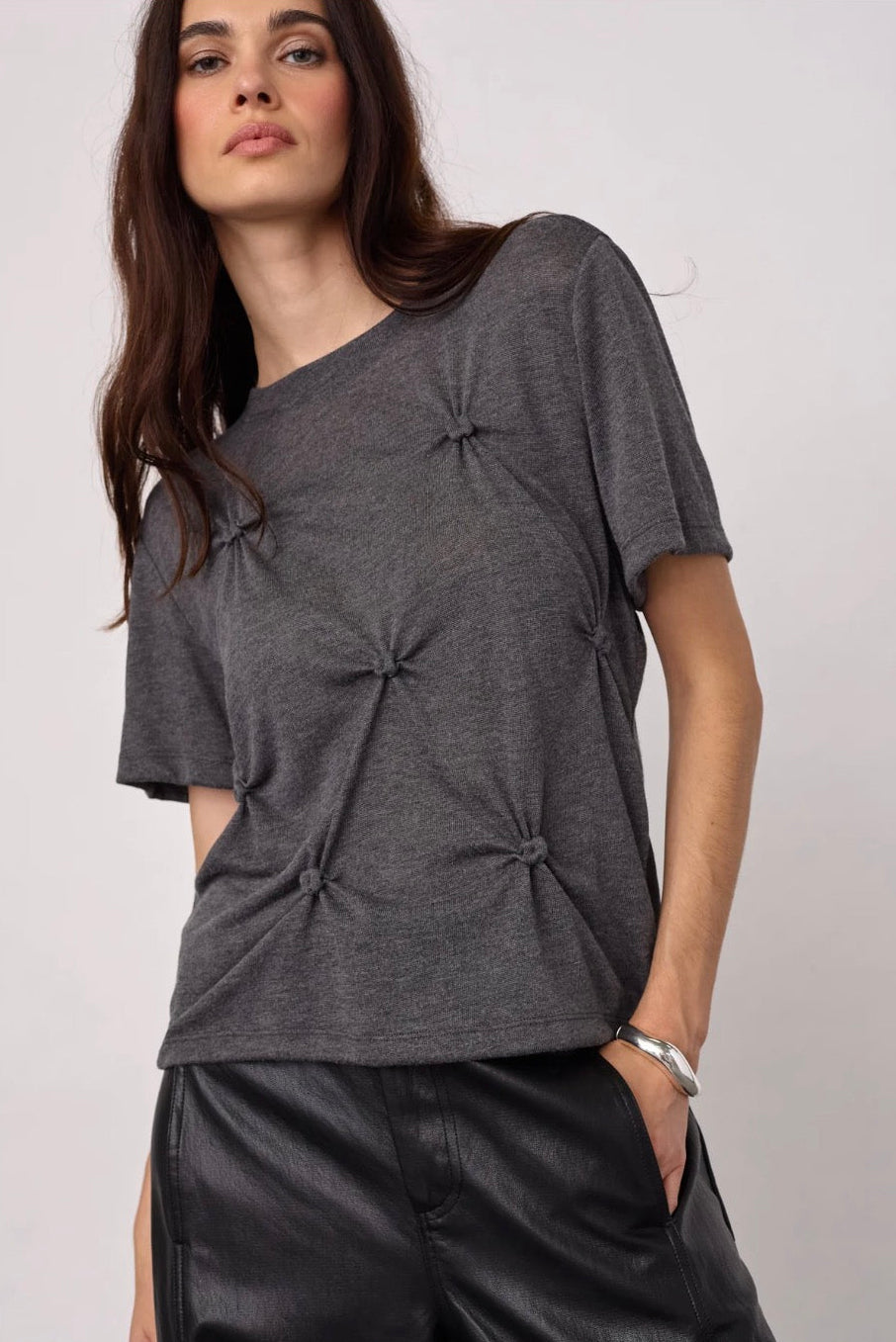 TaniaCC Knot Tee Mid Grey