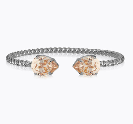 Mini drop bracelet Silk Rhodium