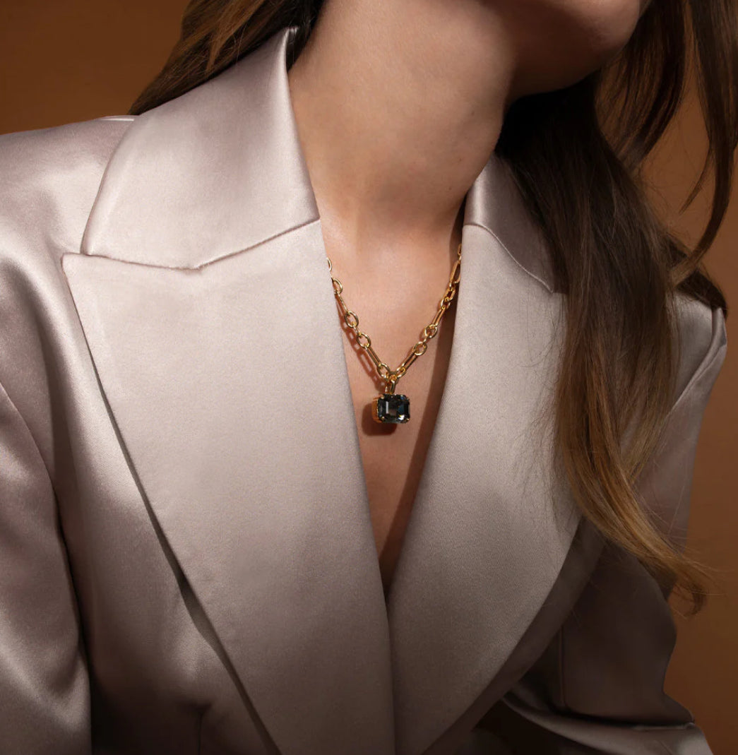 Lydia chain necklace gold black Diamond