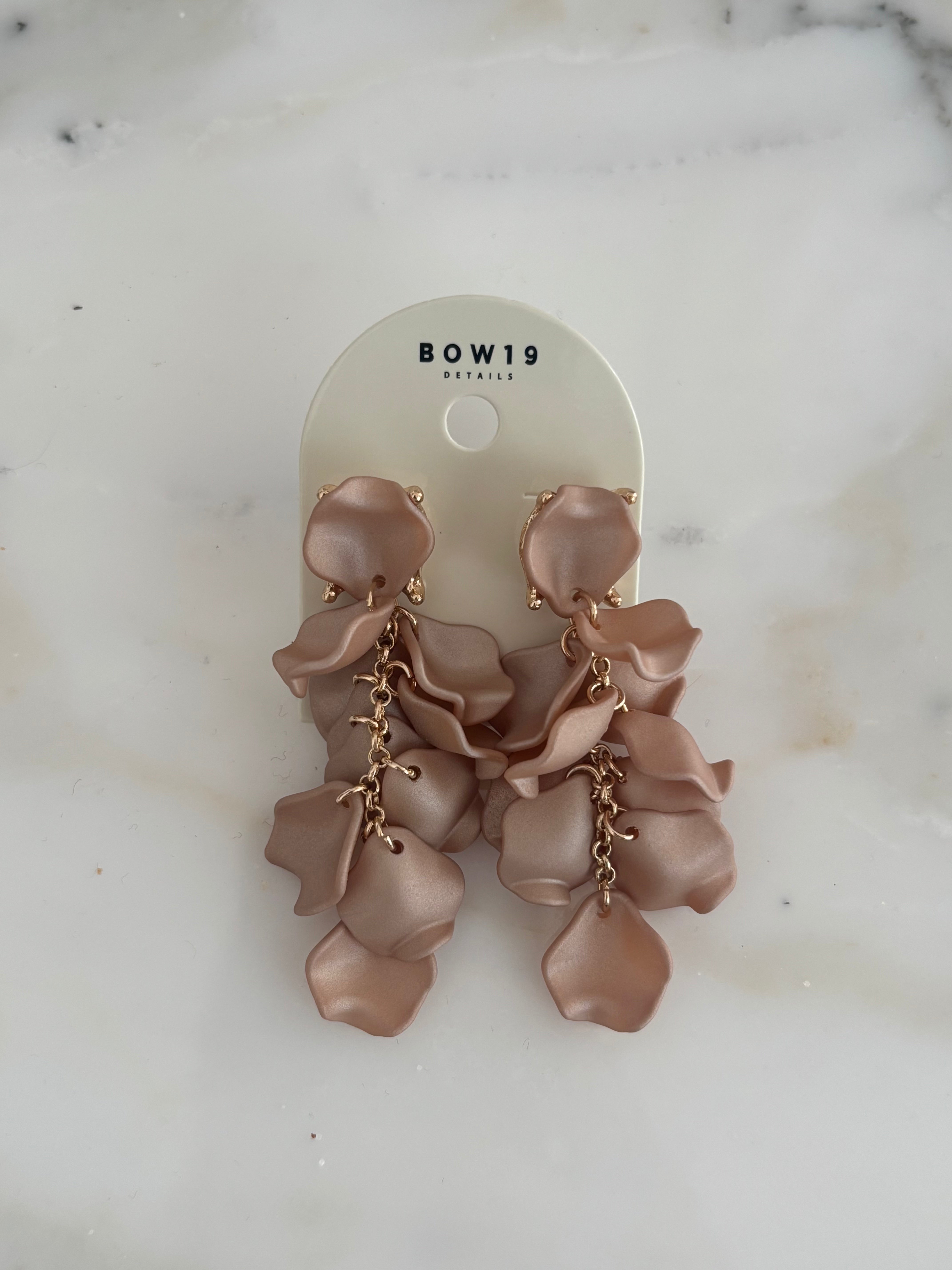 Leaf earrings mini nougat