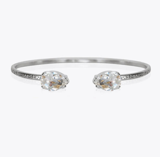 Petite drop bracelet Rhodium crystal