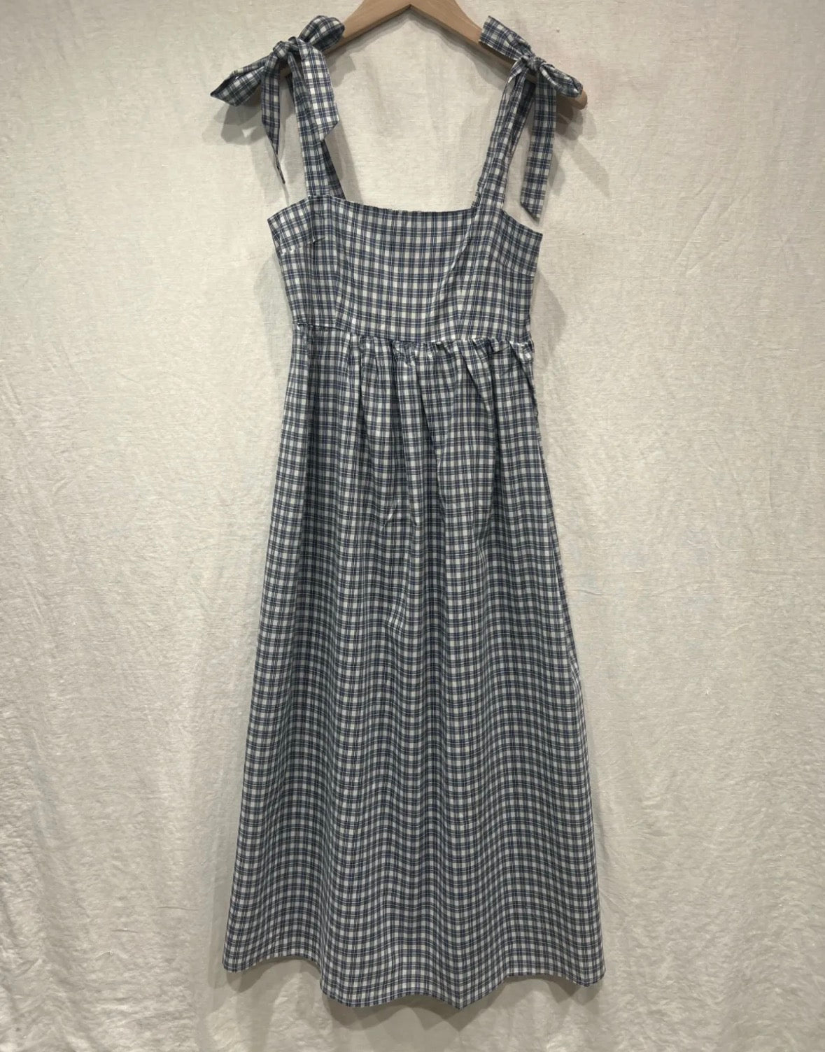 Gingham dress blue
