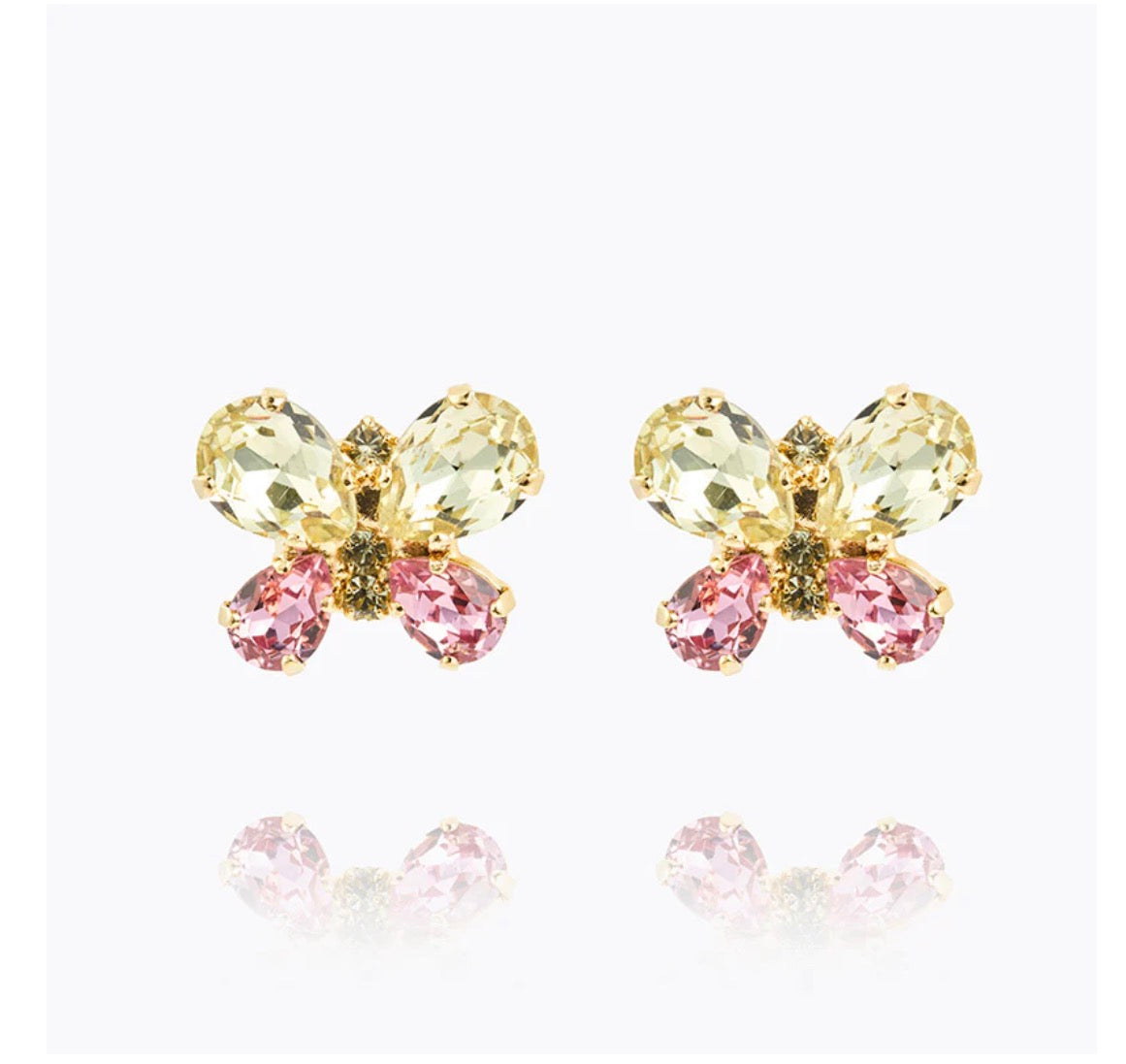 Butterfly stud Earrings Jonquil/Light Rose