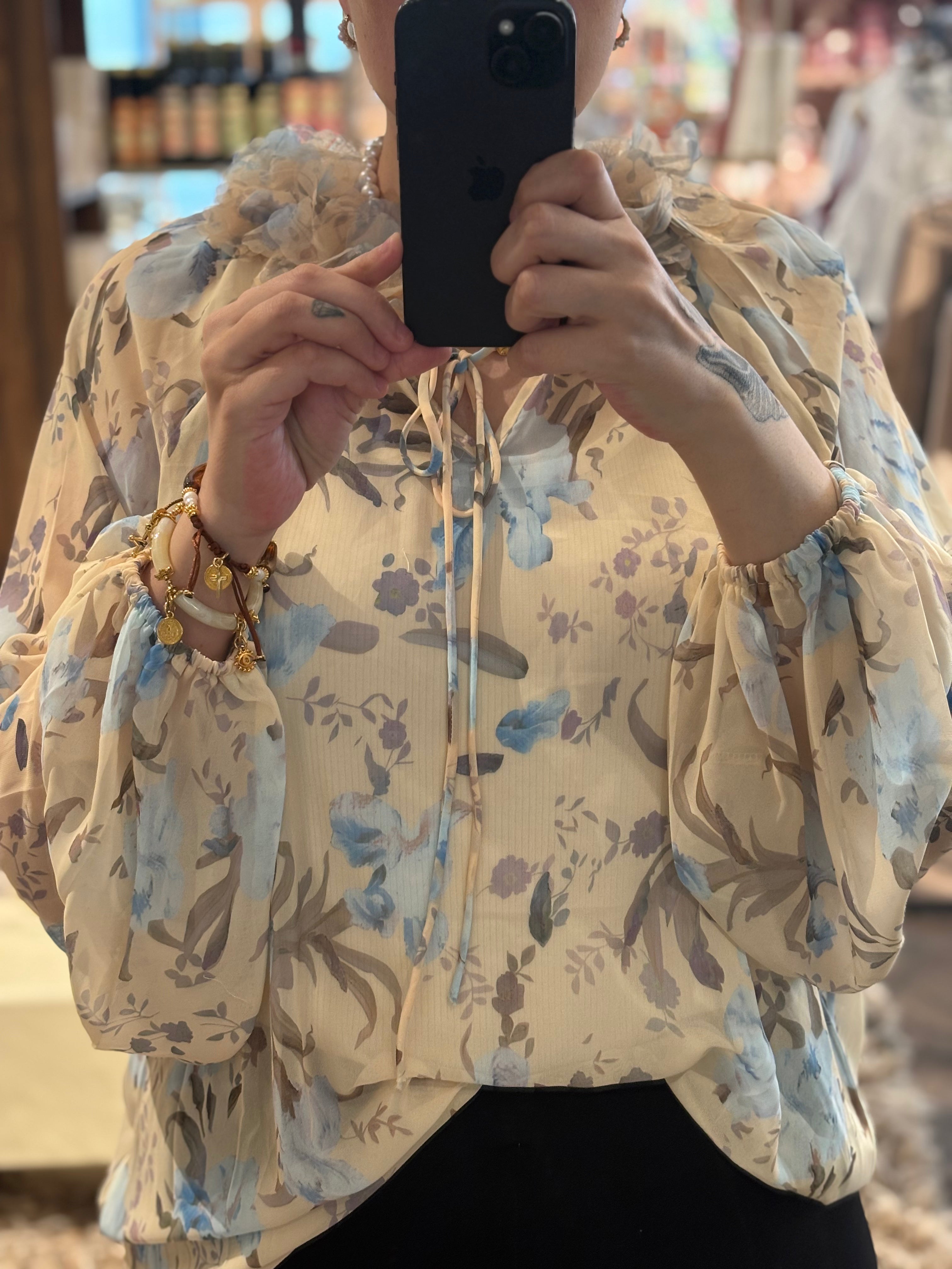 Flowy Blus Soft Yellow & Blue