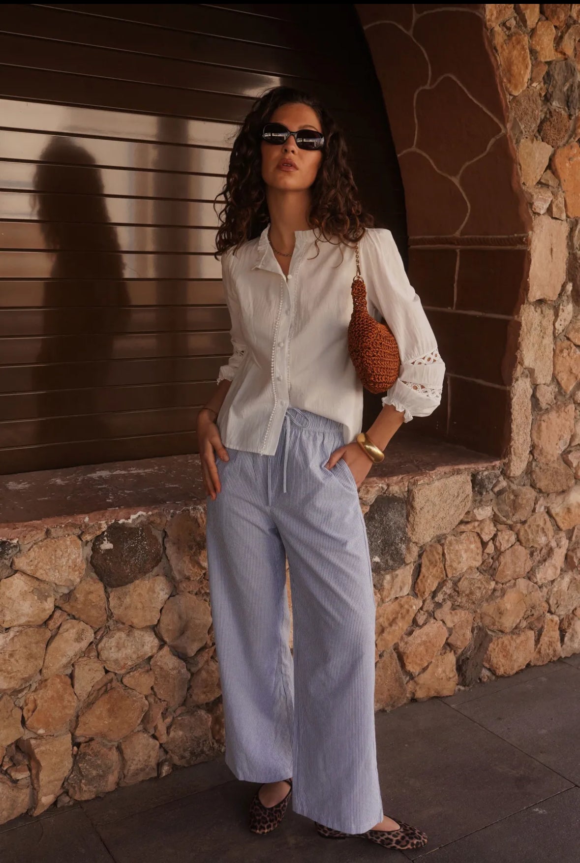 Lo Byxor Blå/vit randig