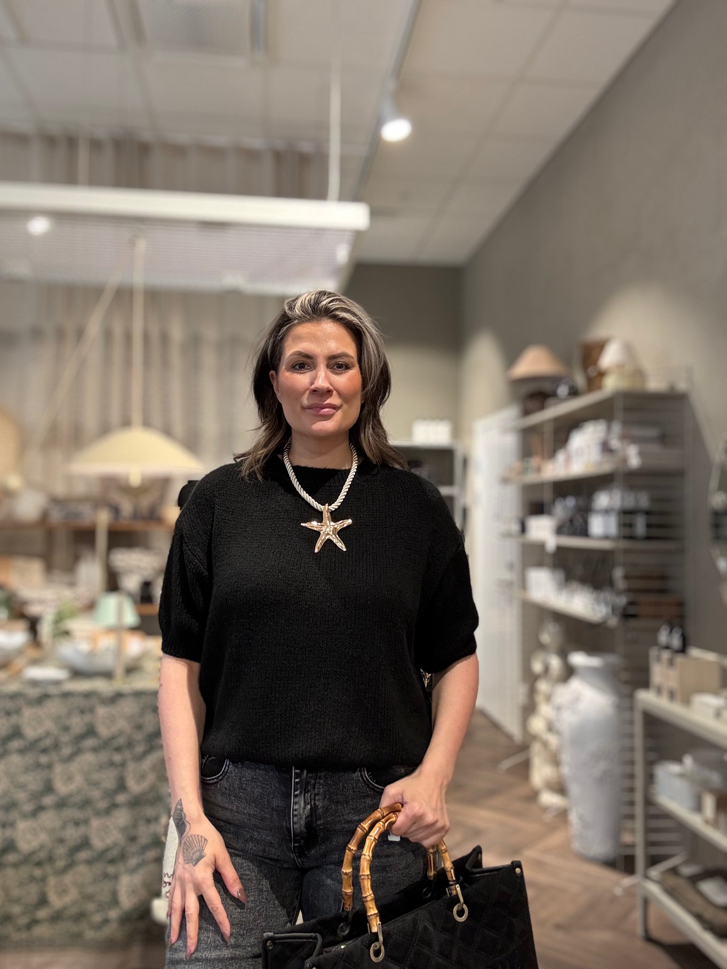 Molly stickadTröja: Svart (36-46)