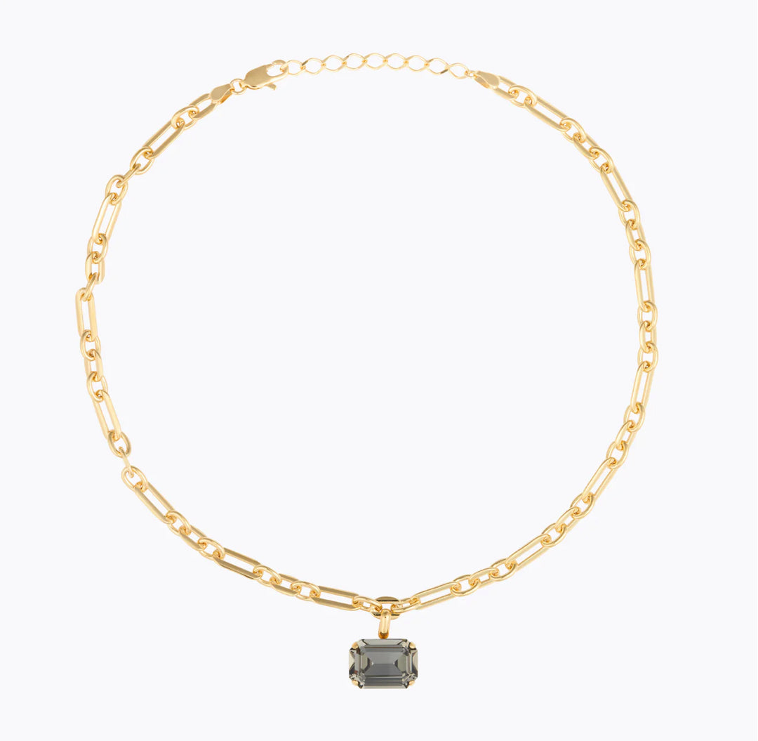 Lydia chain necklace gold black Diamond