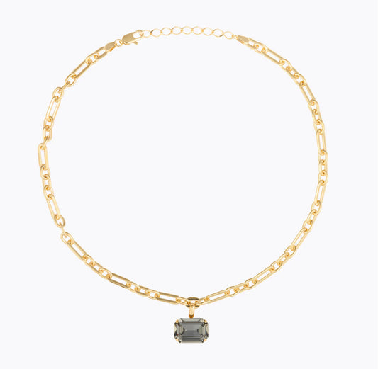Lydia chain necklace gold black Diamond