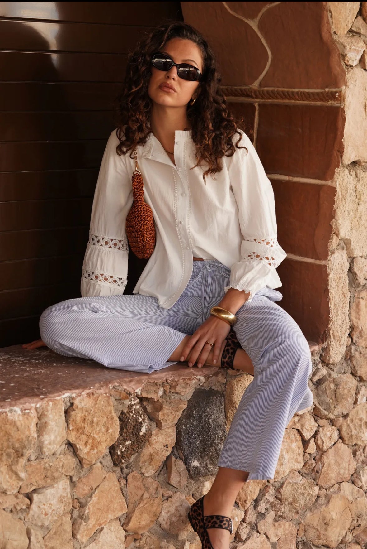 Lo Byxor Blå/vit randig