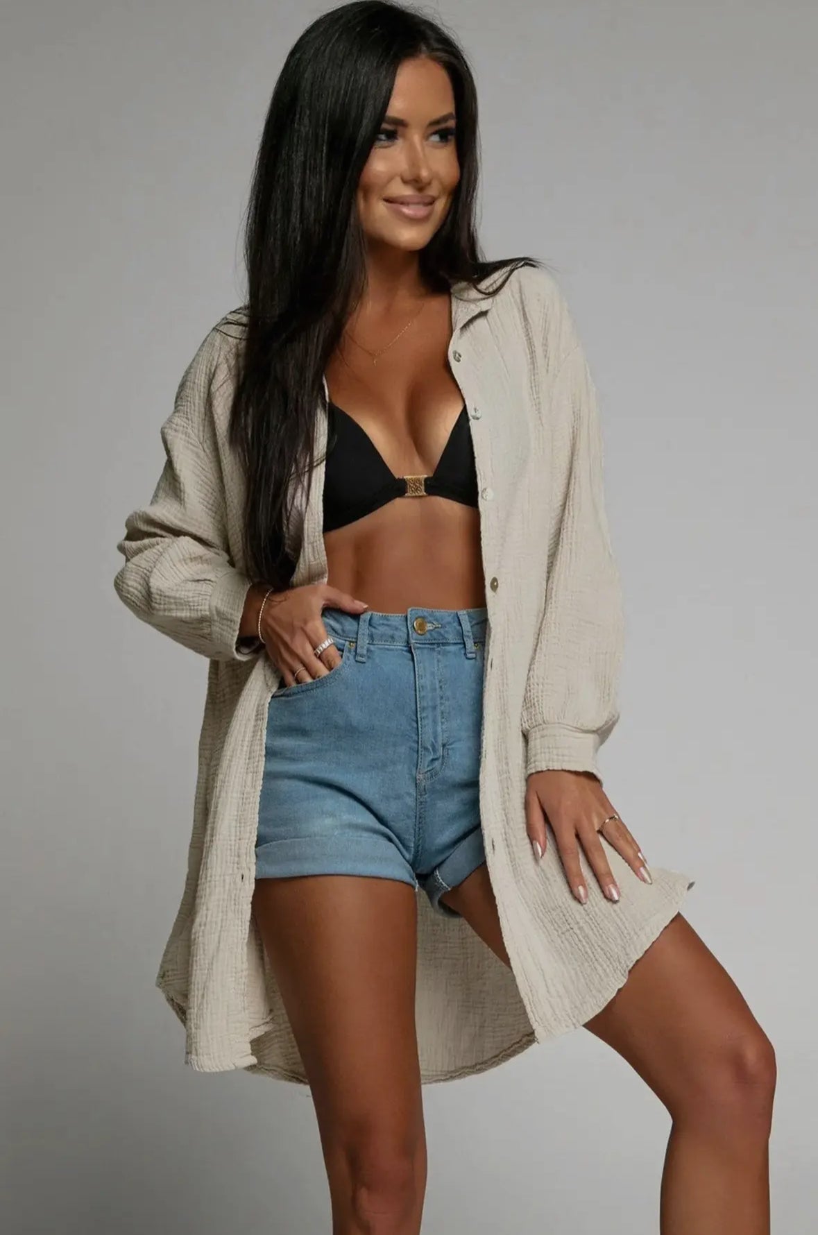 Kate skjorta/klänning Beige