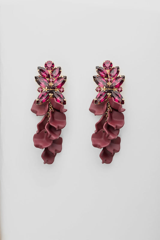 Leaf big stone Burgundy