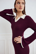 Load image into Gallery viewer, LIVVY KNIT DRESS Wine sugar combo
