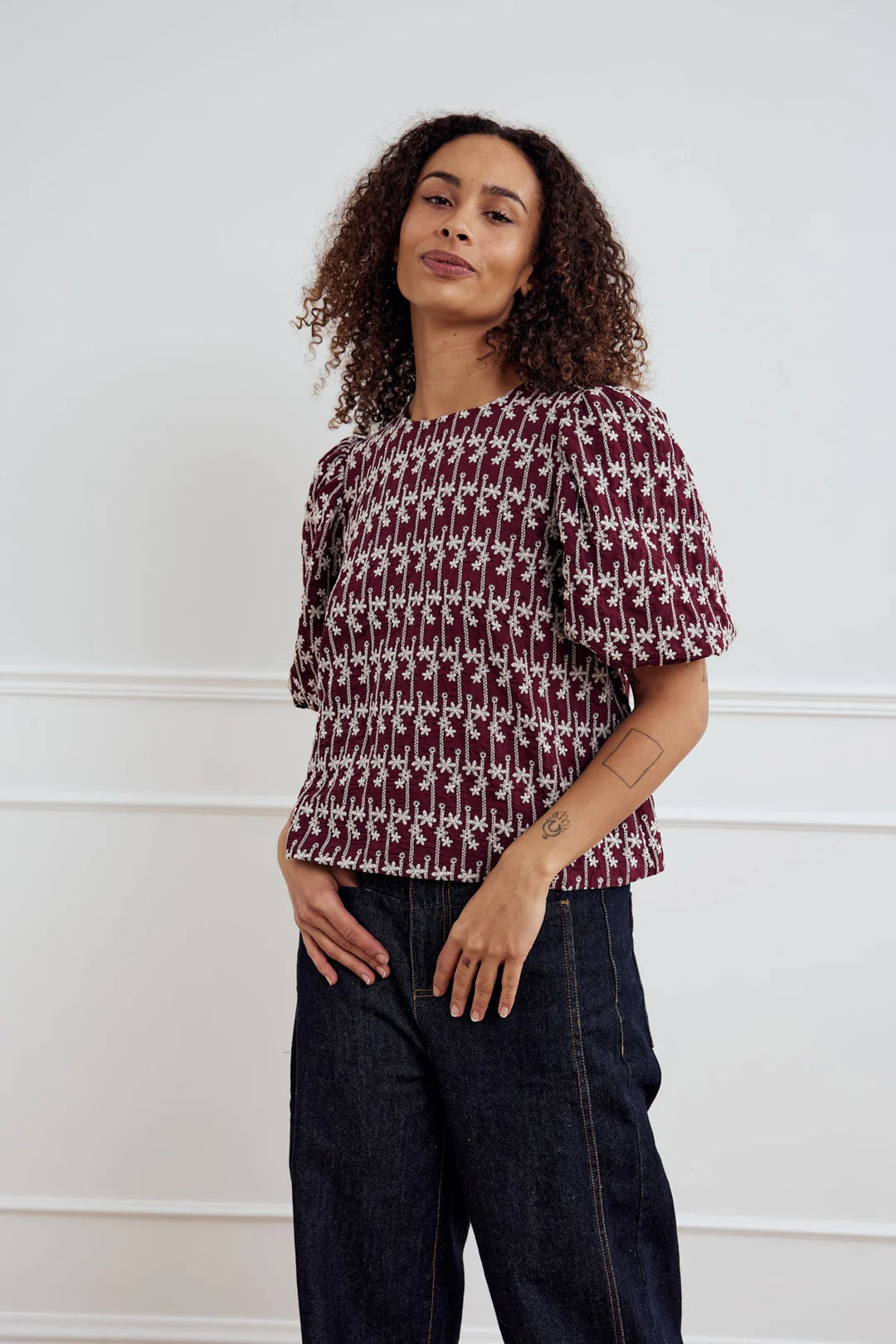 SHELLY BLOUSE DUSTY MAHOGANY