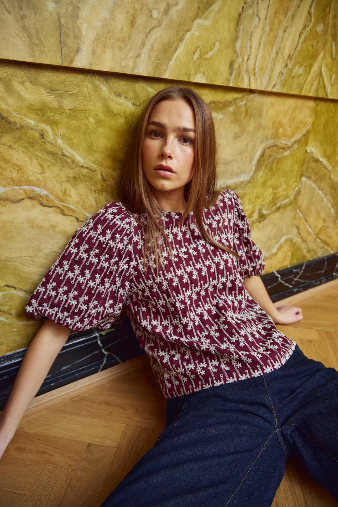 SHELLY BLOUSE DUSTY MAHOGANY