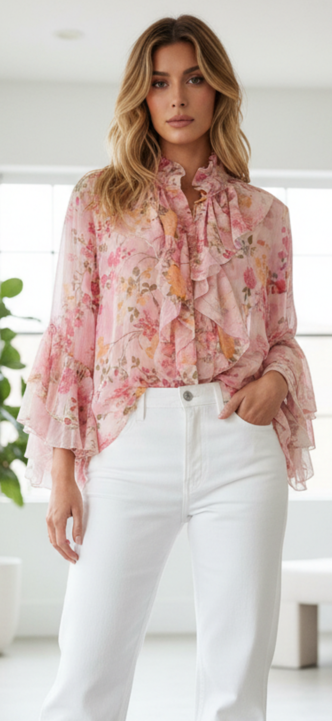 Emelie blus i tencel Fuchsia