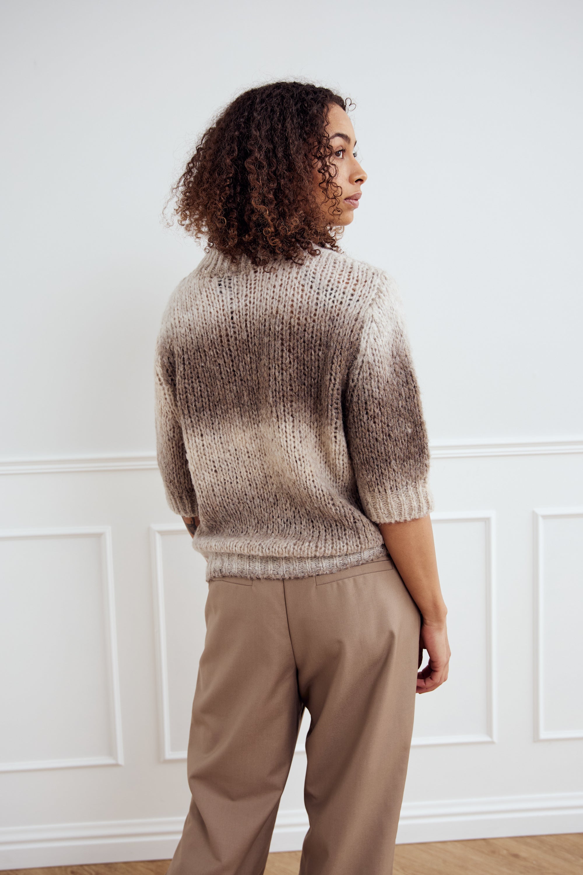 Leana knit top beige sand