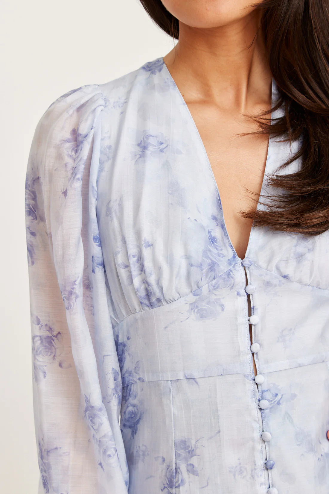 AESTHETIC DRESS, BLUE FLOWER PRINT