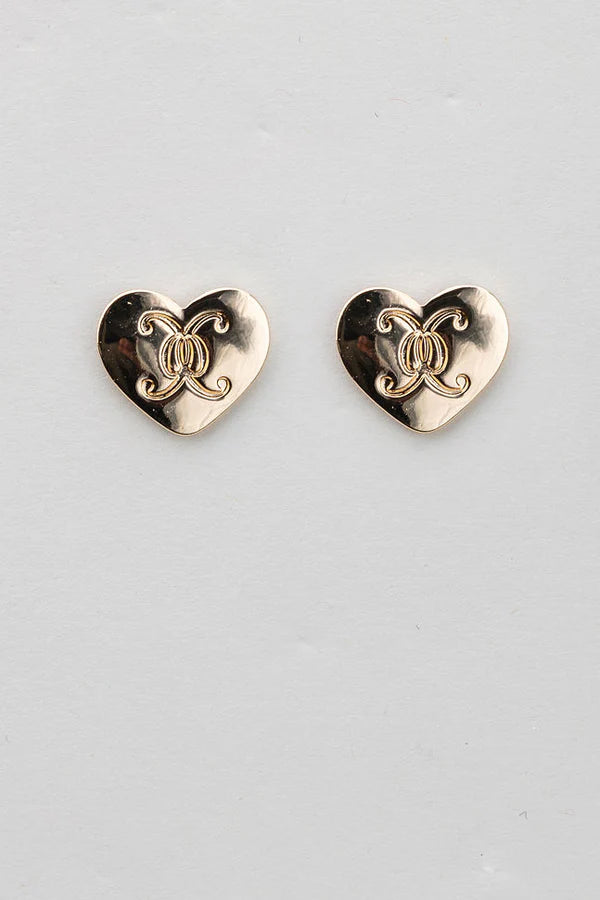 HEART LOGO STUD GOLD