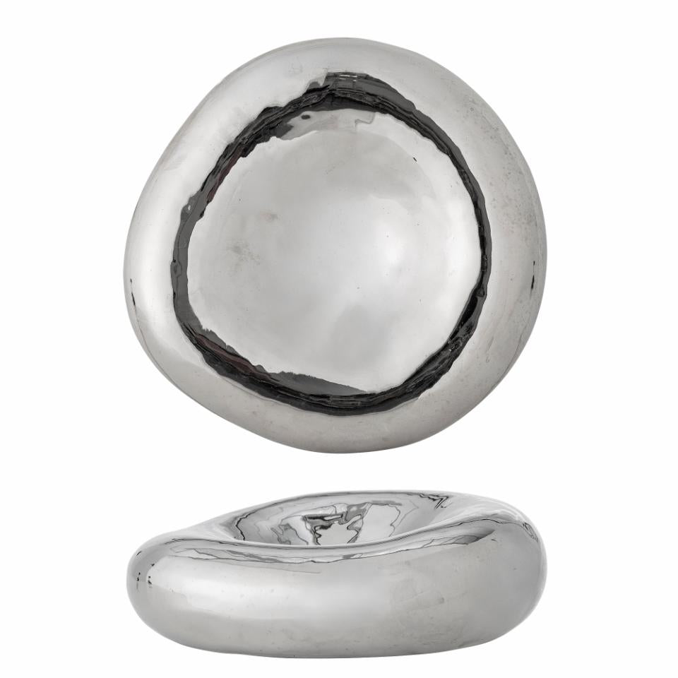 Shine bowl, Silver, Stoneware