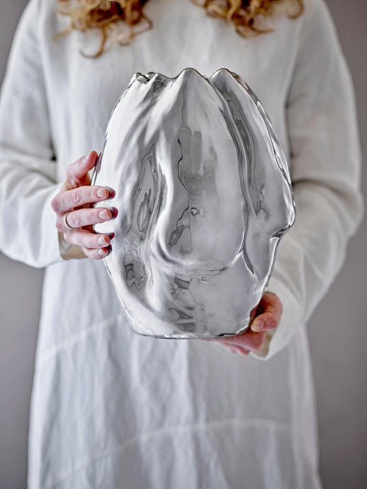 Bobby Vase, Silver, Stoneware
