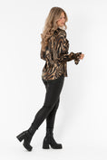 Load image into Gallery viewer, CHIARA BLOUSE DARK CHOCLATE/BLACK/SAND
