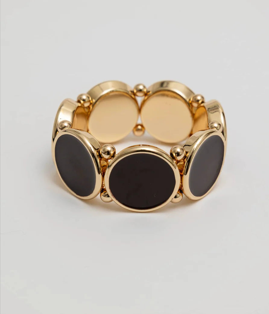 Ava elastic bracelet Gold with Brown