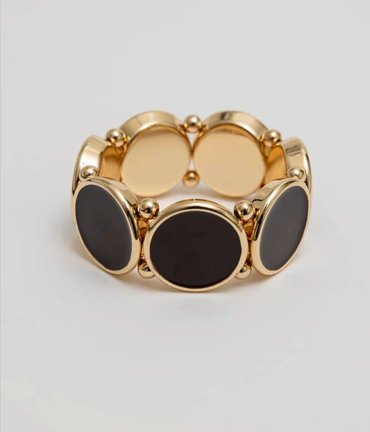 Ava elastic bracelet Gold with Brown