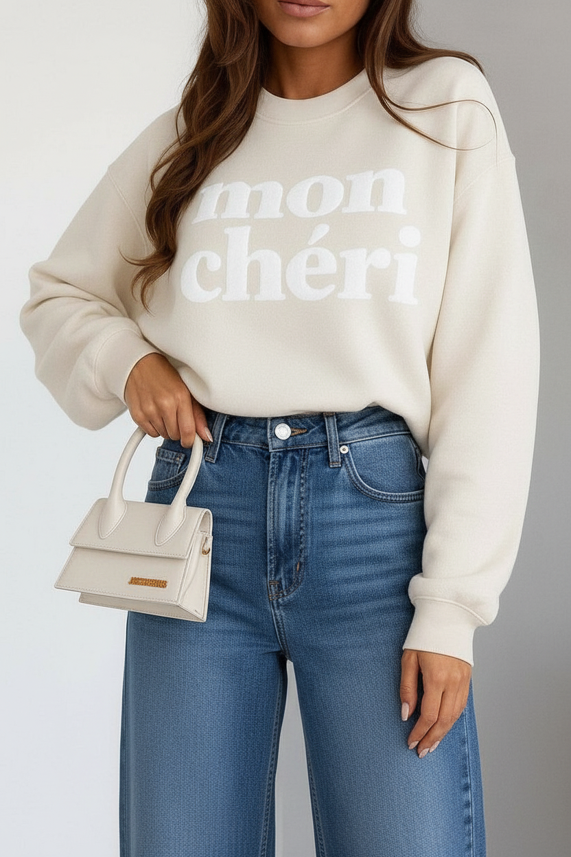 Sweatshirt Mon Chéri : Beige