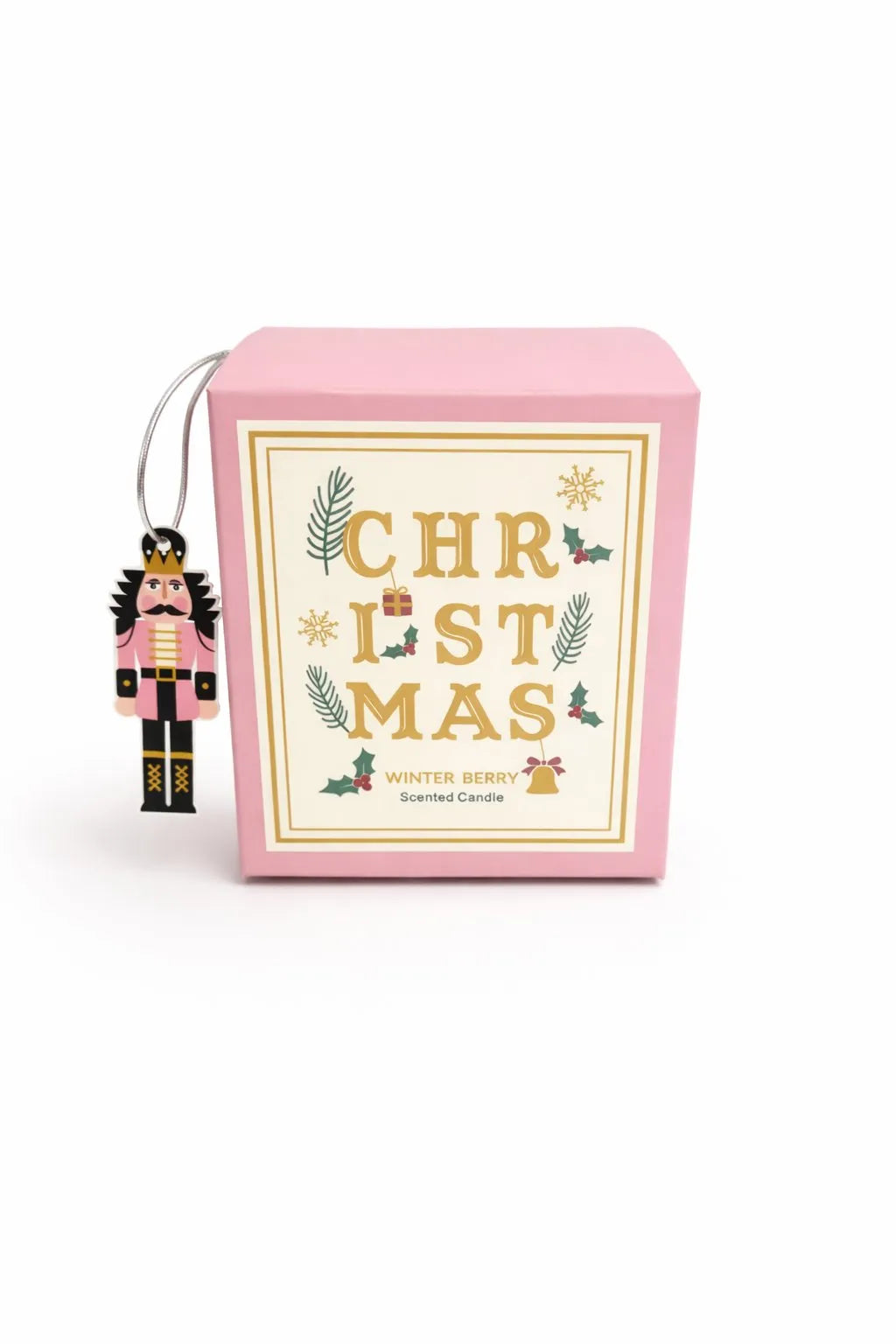Merry christmas candle pink Winter Berry