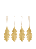Load image into Gallery viewer, Oak Leaf Brass Ornaments - Set of 4
