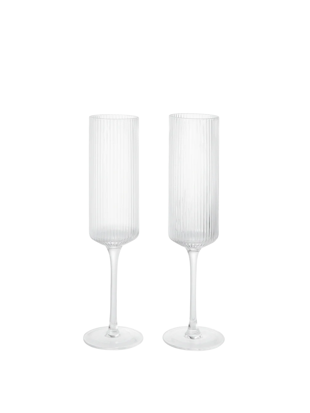 Ripple Champagne Flutes -
Set of 2 - Clear