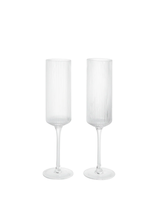 Ripple Champagne Flutes -
Set of 2 - Clear