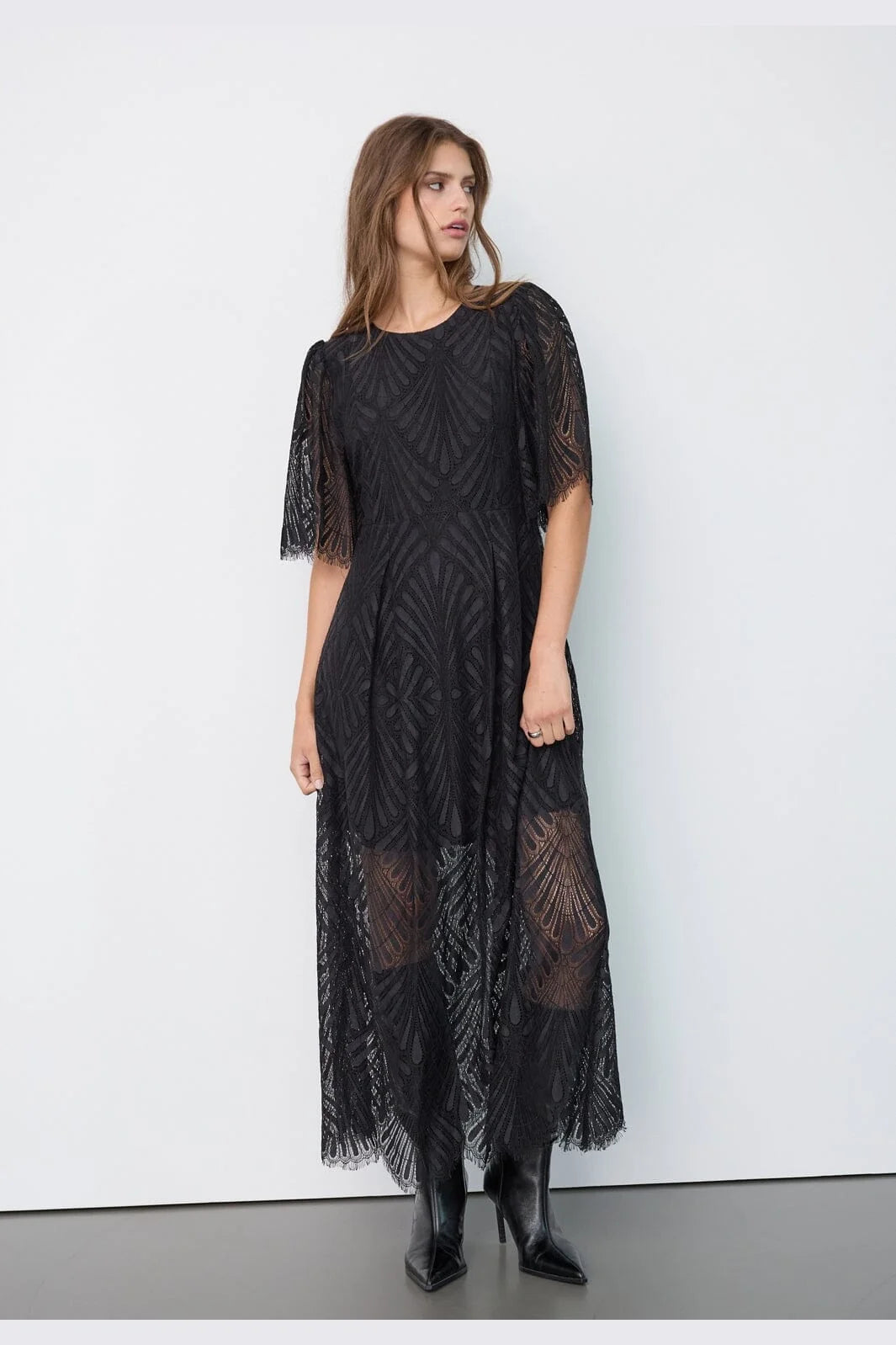 LetiCC Lace Maxi Dress Svart